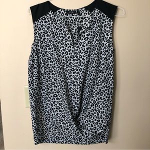 Apt. 9 black & white animal sleeveless print top